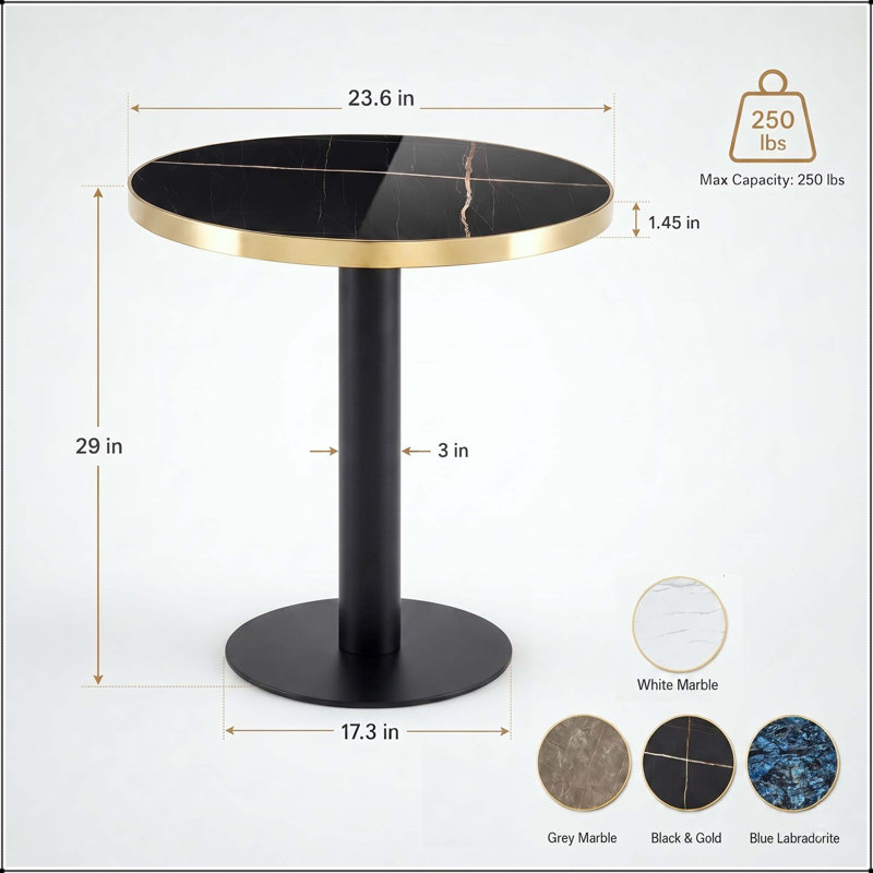 Table bistro 23,6 po Modern Modern, Black