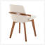 Chaise en bambou noyer et tissu crème