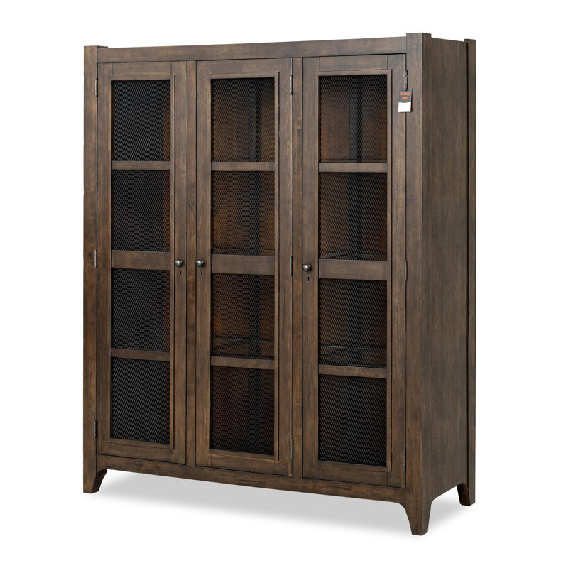 Vitrine en placage de bois massif rustique de 64 po Lake House, Brown