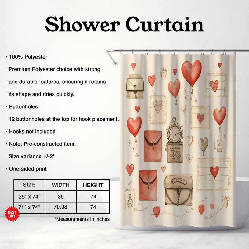 Rideau de douche Old-Sweet - Premium, H 74 po x l 71 po