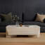 Table basse Joanie | Bois de manguier rectangulaire blanc de 45 po fabriqué à la main Biscotti | Base asymétrique solide