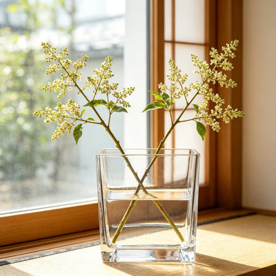 Paquet de 6 vases carrés en verre 5 x 5 x 5 pouces, vases à fleurs transparents pour centres de table, bougeoirs pour décoration de fête de mariage