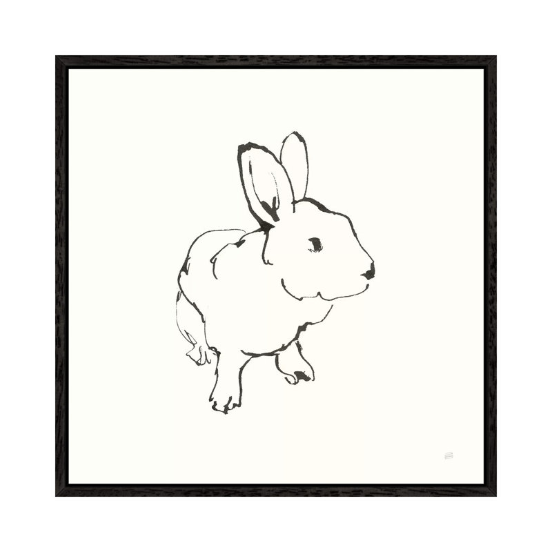 Line Bunny II by Chris Paschke - Painting on Canvas, 93.98cm H x 93.98cm W x 3.81cm D, Black Framed Canvas