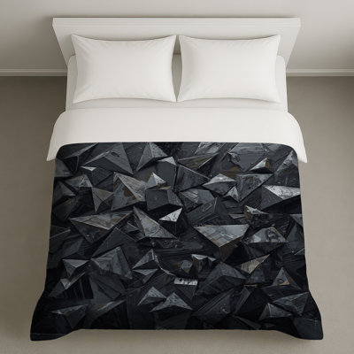Dark Geometric Pyramids Duvet Covers