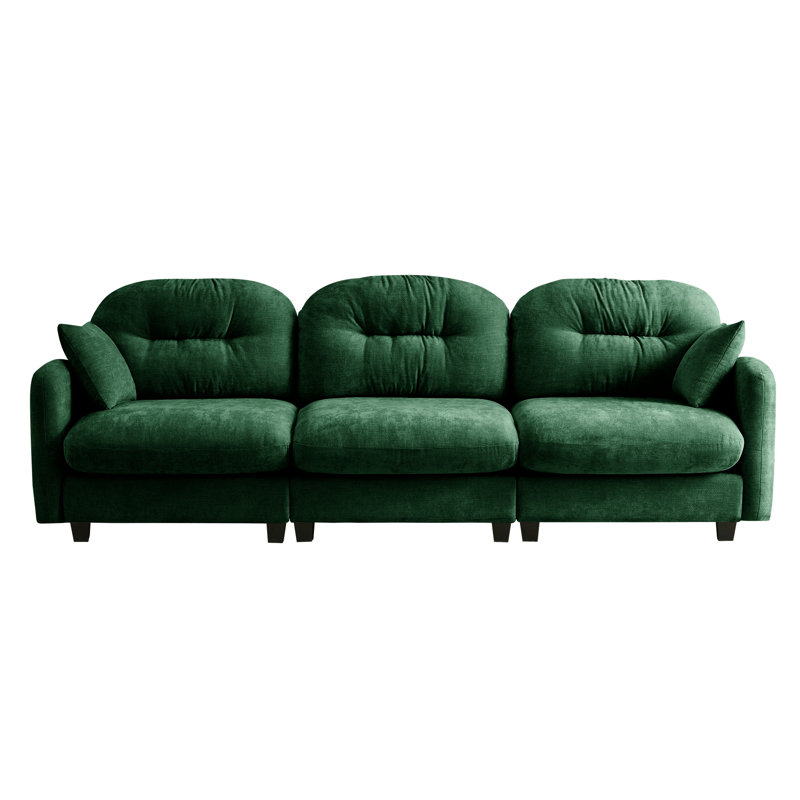 Three - Seat With Soft Chenille, High Density Foam And Ergonomic Curved Design For Bedroom Or Living Room Use Sectional Couch Comfort