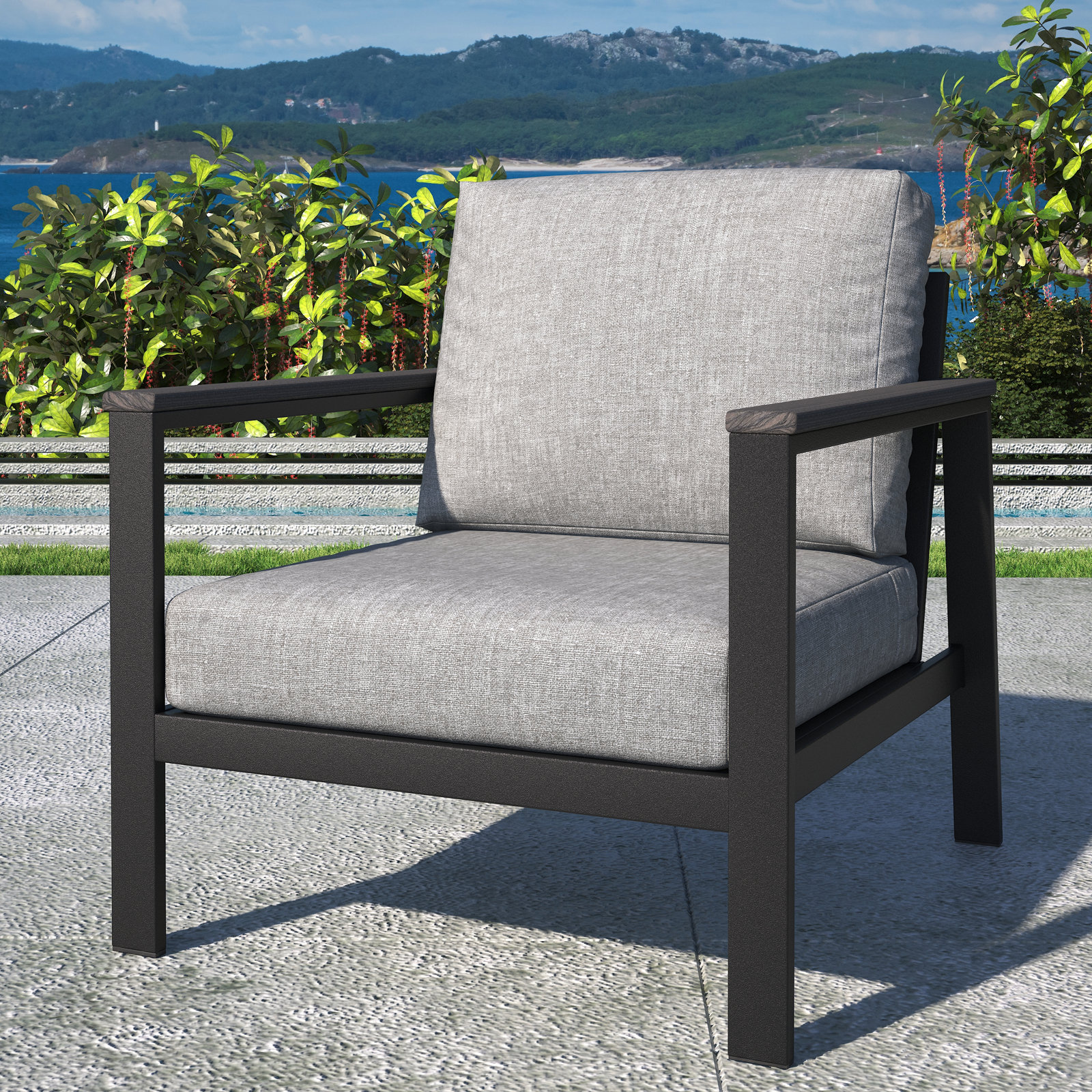 Townsend Sunbrella® Patio Lounge Chair, Sunbrella® Canvas Granite, Coastal Grey, Yes