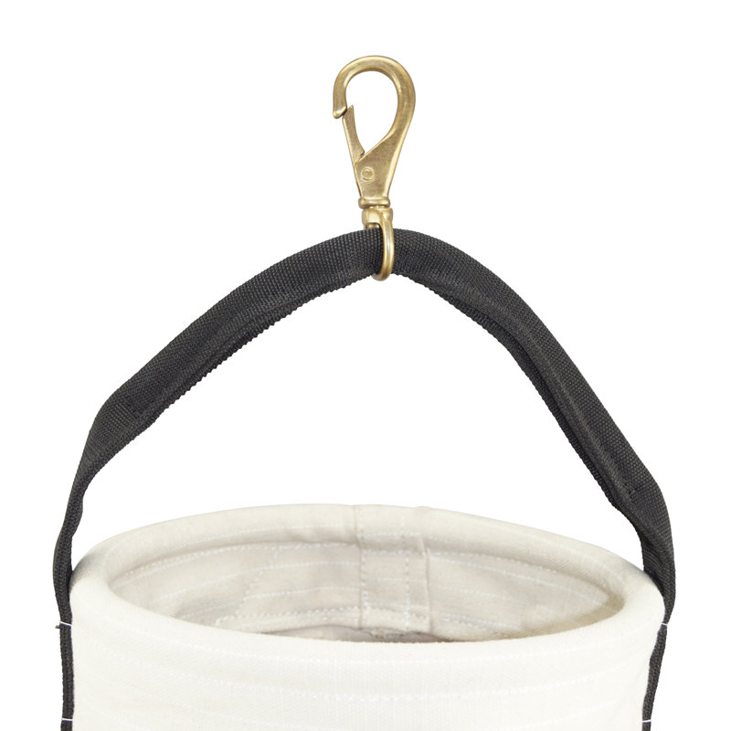 12 in. 1-Pocket Utility Tool Bucket in White with Hook