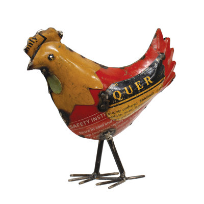 Recycled Metal Standing Chicken