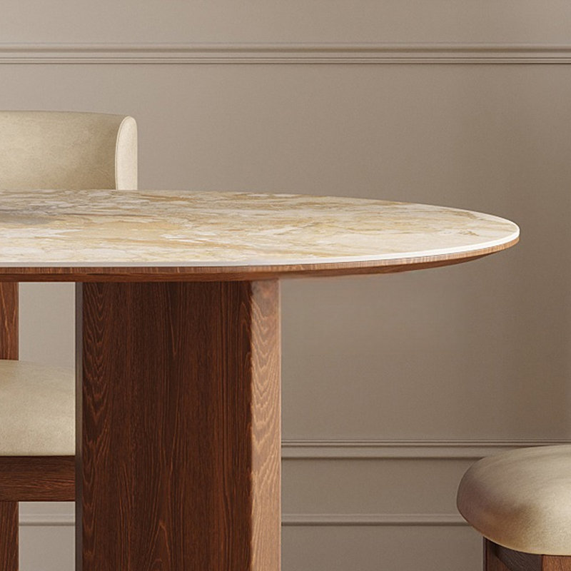 Retro Durable Rock Plate Dining Table Sets., 29.53"H x 55.12"L x 31.5"W
