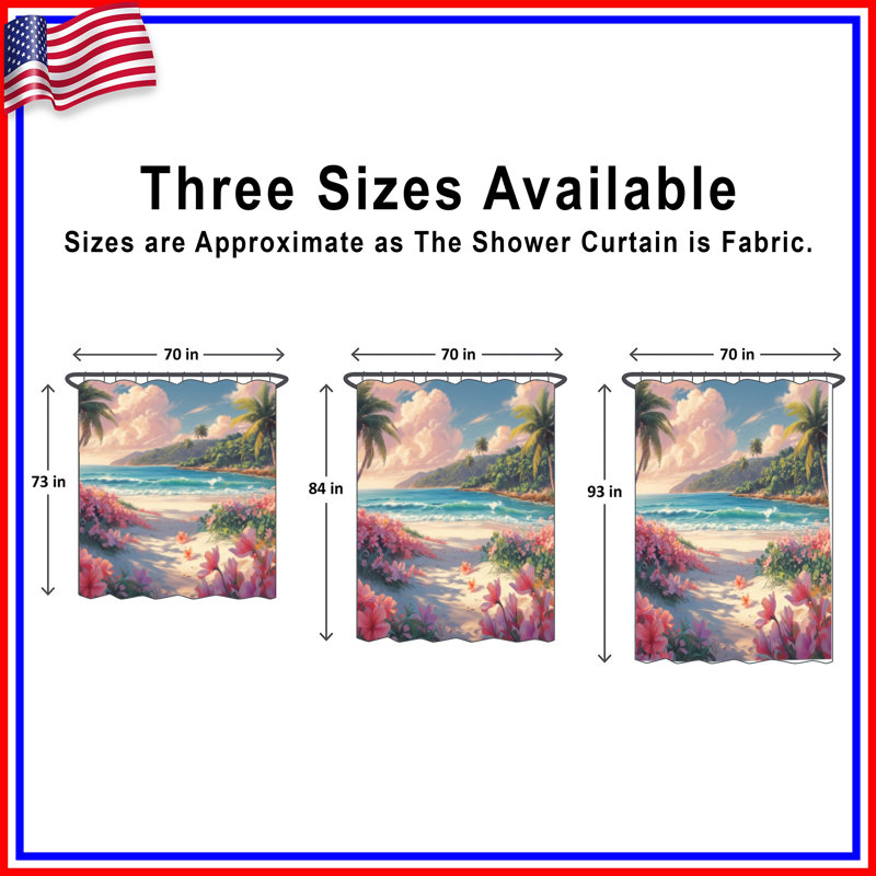 Rideaux de douche Tropical Beach, L 70 po x H 84 po
