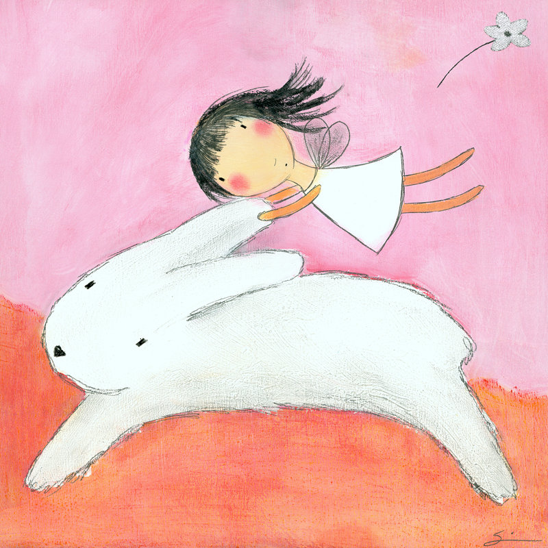 Fairy On Hare by Carla Sonheim - Wrapped Canvas Painting, 122cm H x 122cm W