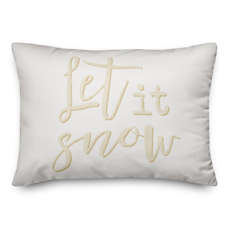  Cream Snowflakes Rectangular Throw Cushion