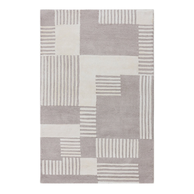 Outside The Box Geometric Area Rug in Gray/Ivory, Rectangle 9' x 12'