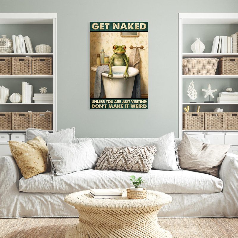 «Frog Get Nake», reproduction d'art graphique sur toile tendue, H 36 po x l 24 po x P 1,25 po