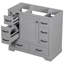 Armoire de salle de bain grise, 6 tiroirs, tablette réglable, base en bois massif, meuble-lavabo gris de 36 po-118731767