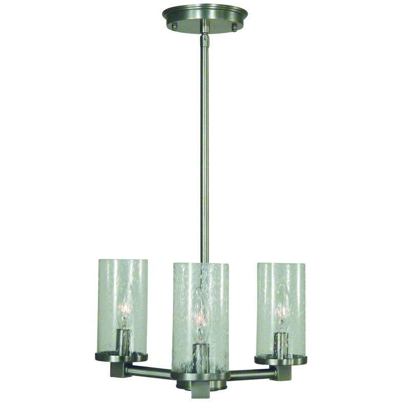Mini-lustre 3 lumières Bryanne par Latitude Run®, Nickel brossé