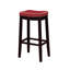 Tabouret de comptoir et de bar en bois massif sans dossier avec siège rembourré Bartonville-875261410-866721044