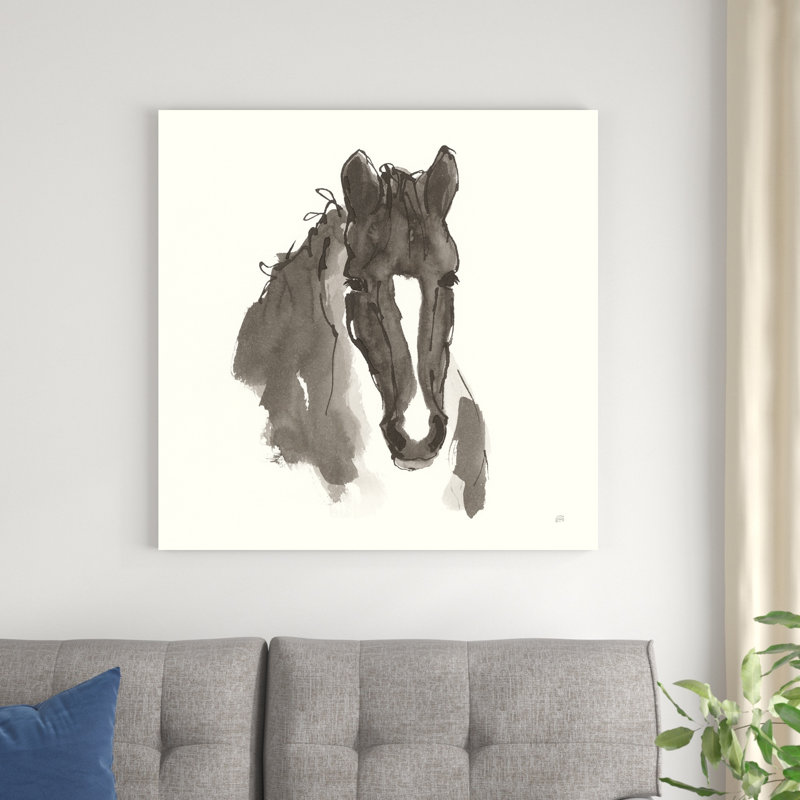 Portrait de cheval Almeta III, H 36 po x l 36 po, Non, Toile tendue