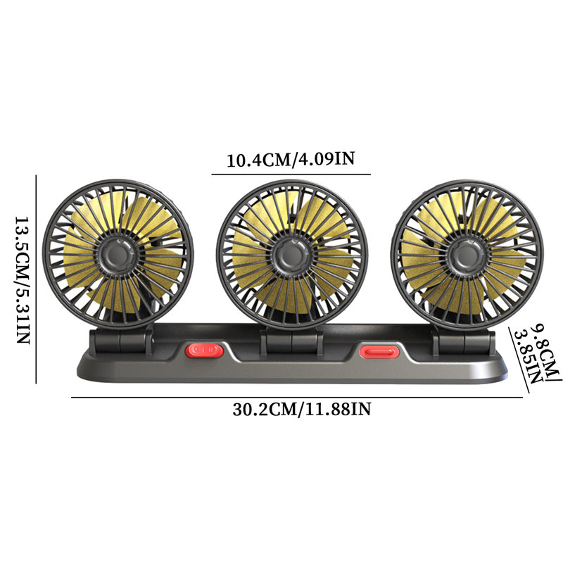 Ventilateur multifonctionnel USB à trois têtes kbndieu, B