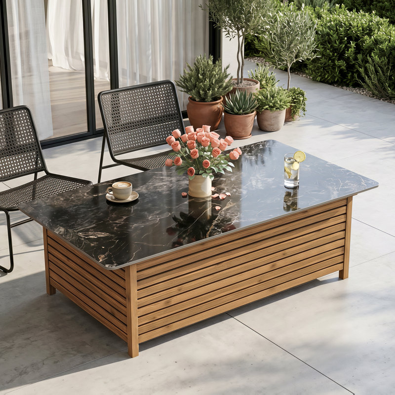 Plateau de table rectangulaire de remplacement en pierre frittée noire pour table basse / table de salle à manger, Black