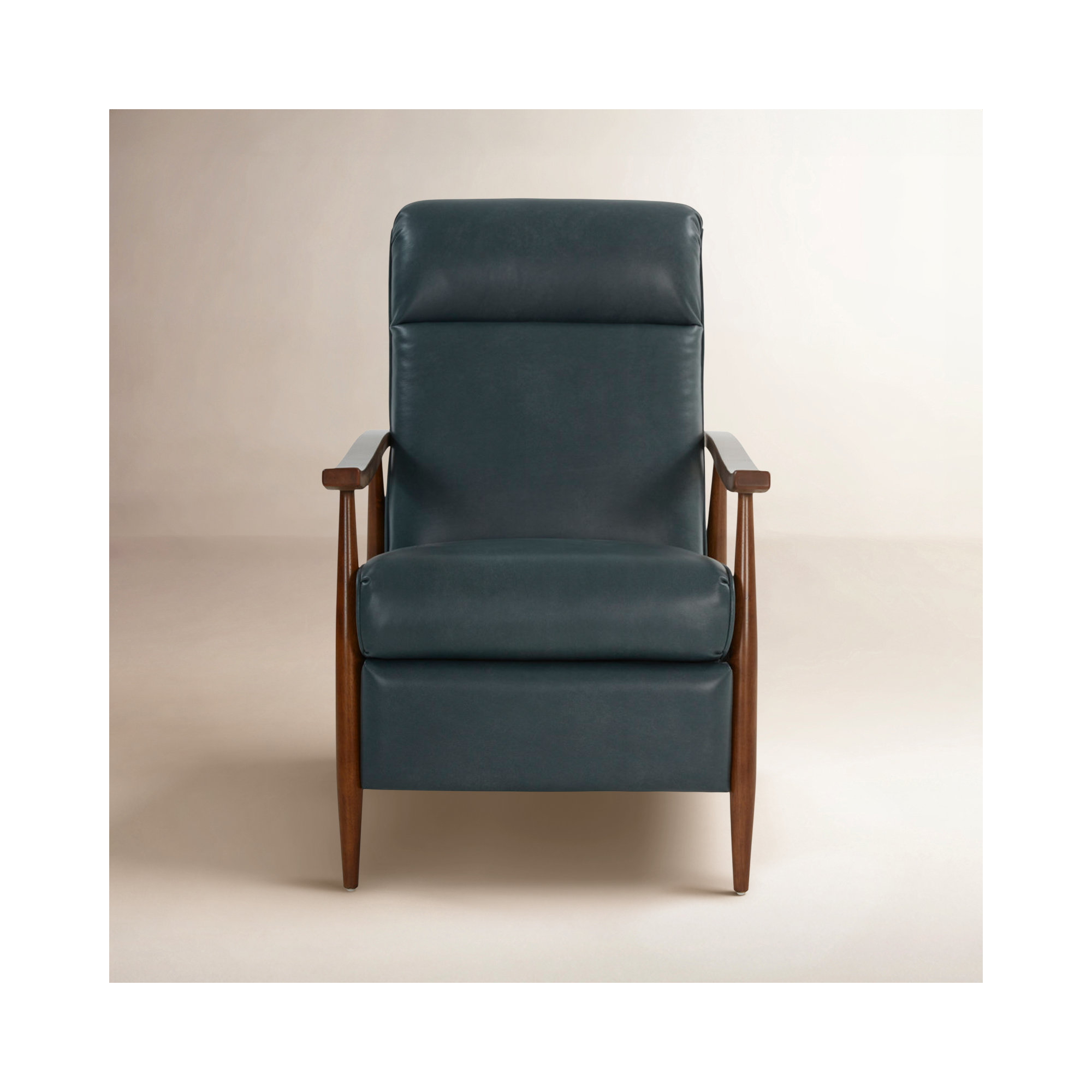  30" Wide Leather Recliner, Roma Bluegray Genuine Leather