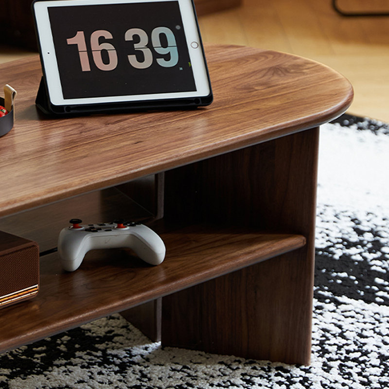 Modern Walnut Coffee Table with Dual Layers