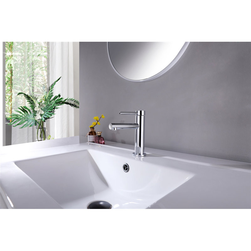 Robinet pour salle de bain à poignée simple, Chrome