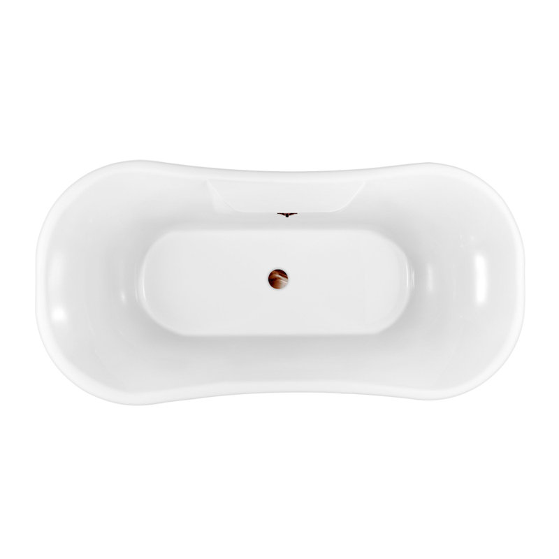 68" Streamline Clawfoot Soaking Acrylic Bathtub, Matte Oil Rubbed Bronze, Matte Oil Rubbed Bronze