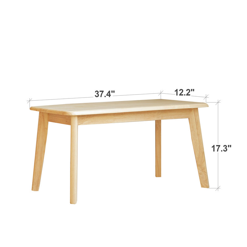 Banc d'entrée en bois massif Kyersten, Chêne naturel