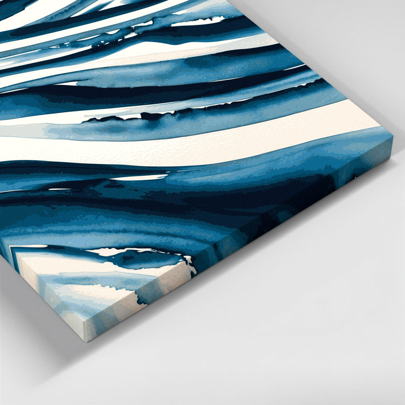 Toile horizontale horizontale rayée bleu acier, H 12 po x l 12 po
