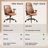 Camellia Ergonomic Faux Leather High Back Office Chair, Mid-Century Large Desk Chair, Reclining, Roller Blade Wheels-1273354525