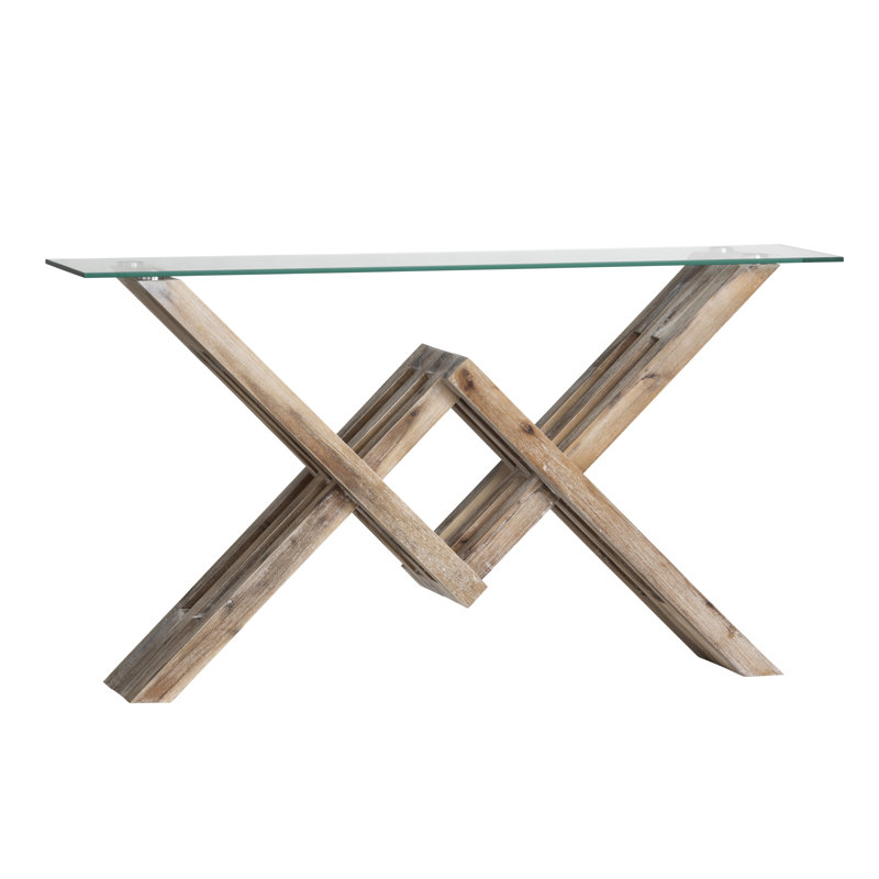 Schindler 58'' Glass Top Console Table
