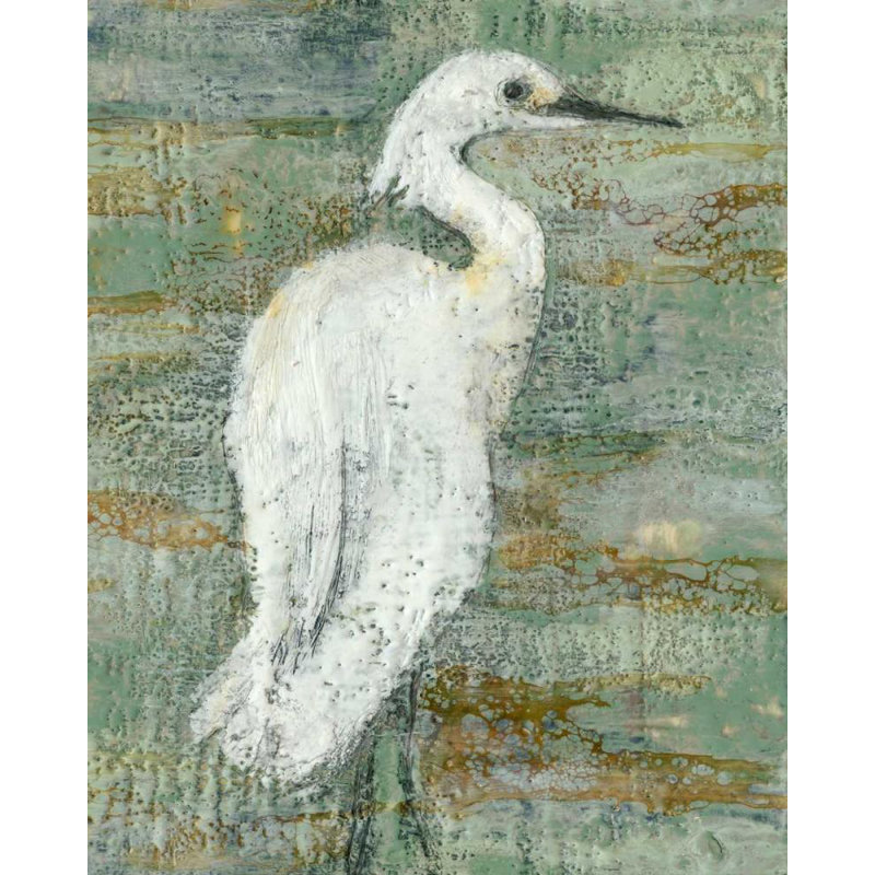 Art sur toile tendue par Rosecliff Heights Goldberger, Jennifer, Textured Heron II, H 34 po x l 28 po