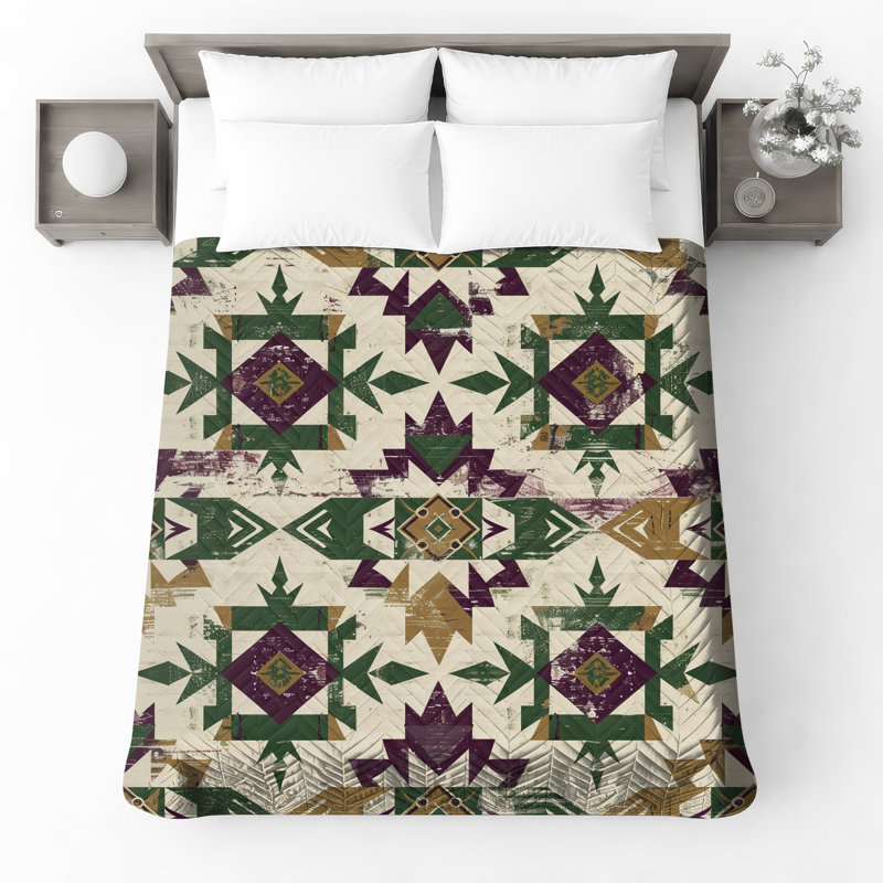 Geometric Southwest Pattern Bedding Southwest Bedspread Pattern, Full / Double