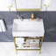 Ensemble de meuble-lavabo autoportant 24 po en or avec lavabo intégré en céramique mauve 24 po-910696936