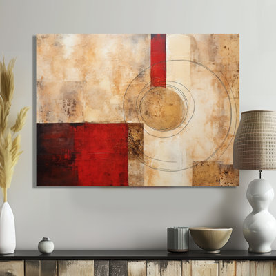 «Cubist Red Colorfields Collage - Abstract Collages», art mural