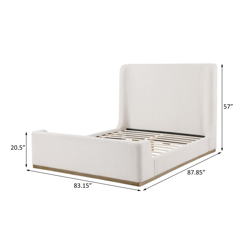 Lit-bateau tapissier crème oriental, Très grand