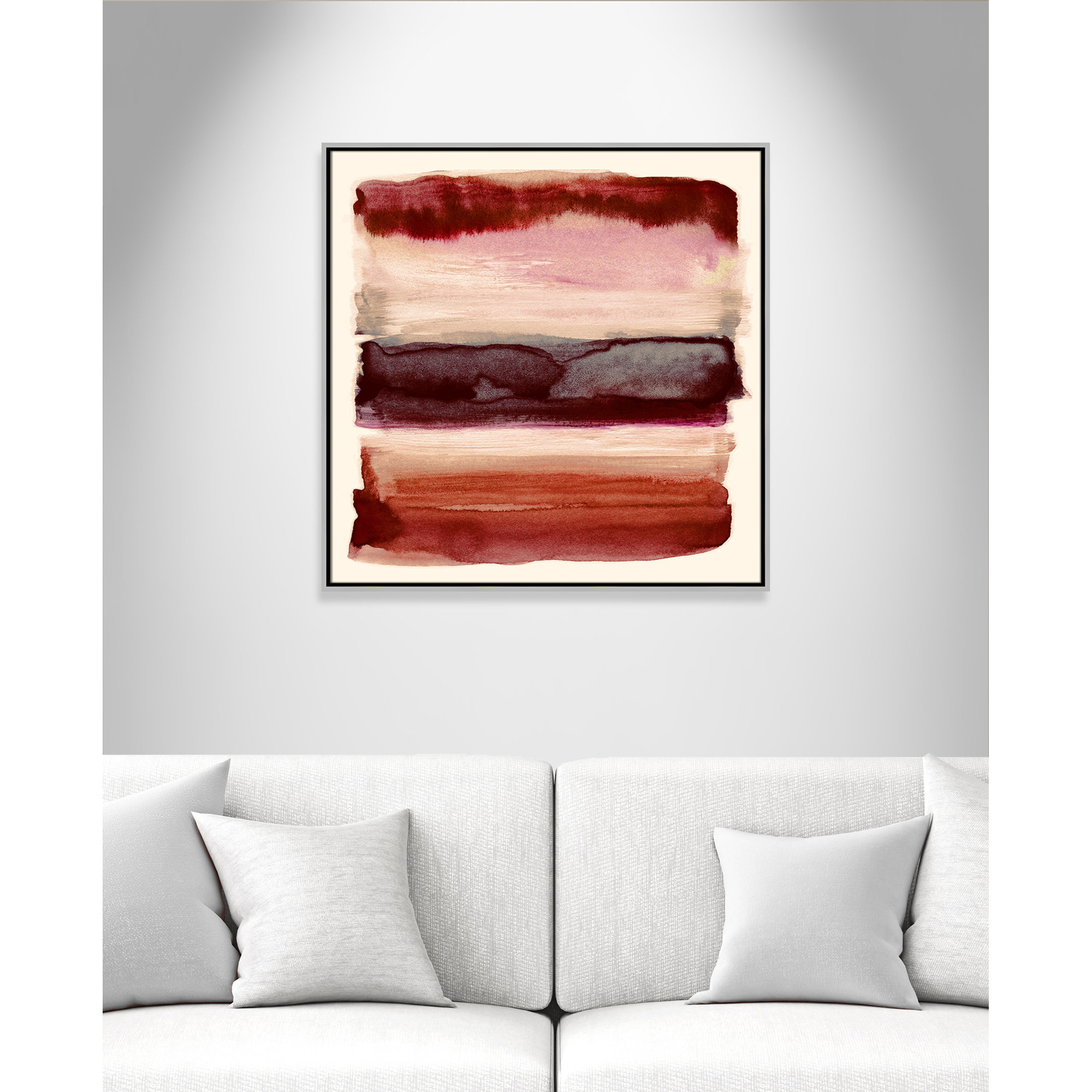 Burgundy Sky II Print by Nan, 31.5" H x 31.5" W, Silver