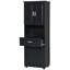 Grande armoire de salle de bain avec panier à linge, grand panier à linge inclinable et armoire de rangement supérieure, noir-1913141035