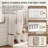 Farmhouse 59"W x15.7"D x75"H White Finish Hall Tree with Walnut Veneer Seat Bench, 8-Door Closed Storage & 4 Open Cubbies, 4 Hidden Coat Hooks for Entryway Living Room-307549355