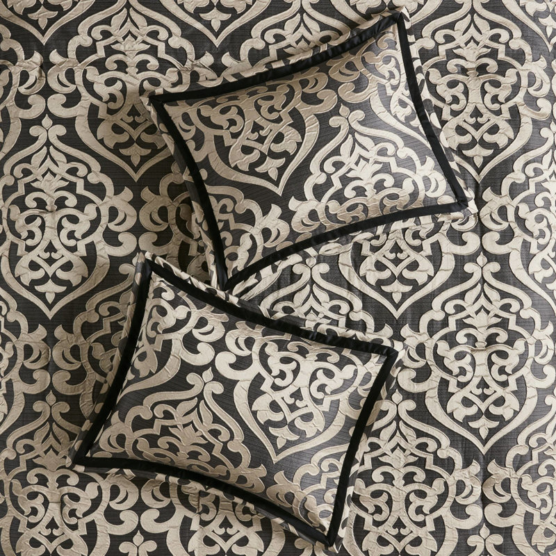 Édredon pour très grand lit 8 pièces, motif texturé, coussins décoratifs avec, et fer à repasser à vapeur pour 8 pièces, couleurs classiques, coussins brodés, rembourrage, lavable à la machine