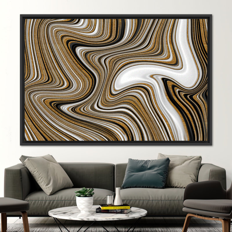 Print on Canvas, Framed Print without Mat, 80 cm H x 110 cm W, Black
