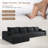 135.4" Modular Sectional Sofa For Living Room Modern L-Shape Cloud Couch Compression Upholstered Corduroy Fabric Deep Seat With Chaise-875366538-875366542