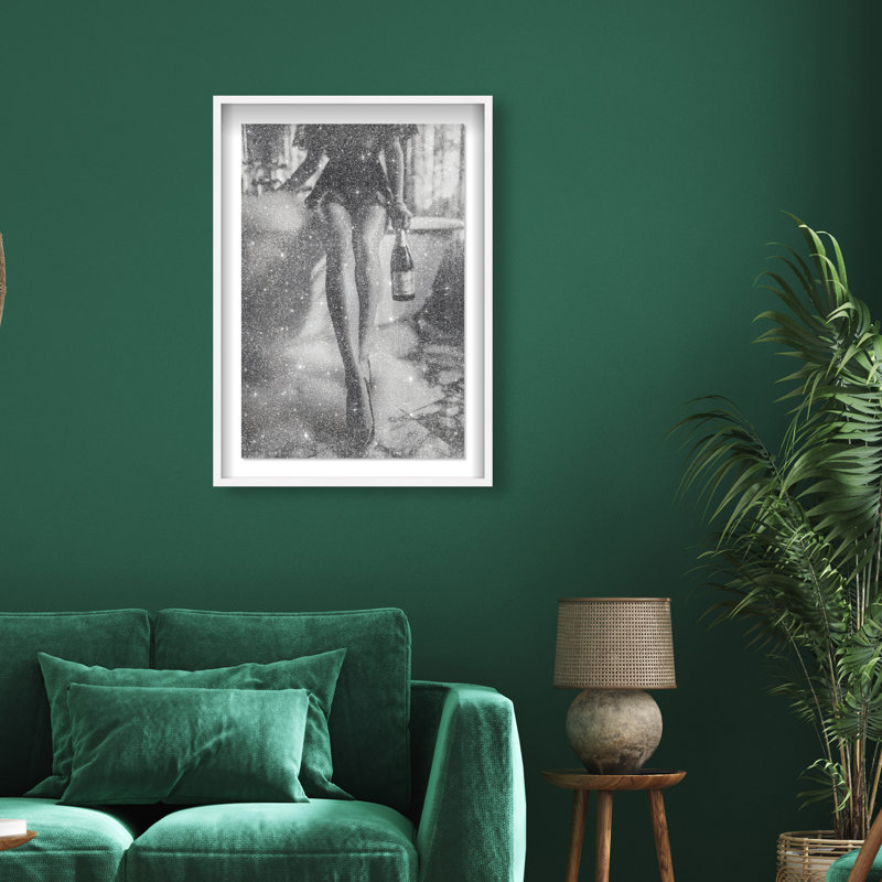 Bubbly Midnight Shadowbox Fashion Print by Oliver Gal, Black Frame, 10 x 15, 25.5"H x 37.5"W, White Shadowbox