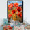 «Red Vibrant Poppy Meadow Cascade» - Art mural coquelicots
