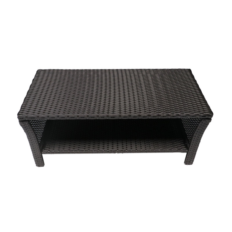 Table basse en osier Gustel, Brun