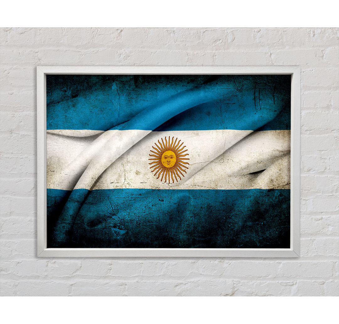 Argentinien Sonnenflagge - Einzelner Bilderrahmen Kunstdrucke auf Leinwand