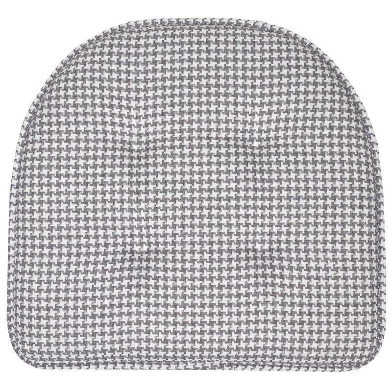 Gray Houndstooth Memory Foam U-Shaped Dining Chair Cushions Set of 6
