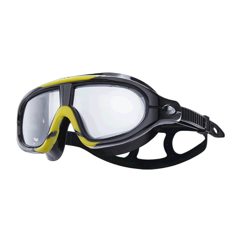 TYR Unisex Orion Swim Mask Goggles, Color Smoke/Black/Yellow, For Ages 16+, 8" H x 10" W x 12" D, Smoke/Black/Yellow