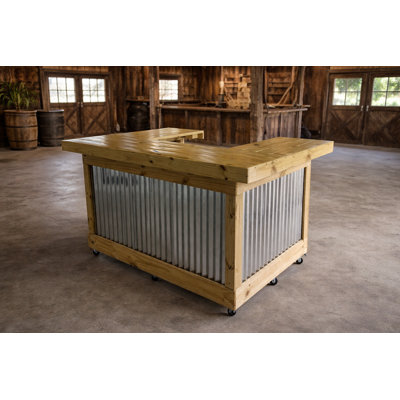 7x5 Ft U Shape Bar Counter Deposit Only, Indoor Outdoor Reception Desk Cash Wrap Station